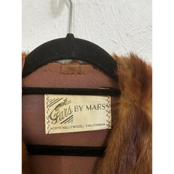 Furs By Mars Mink Fur Stole Capelet Shawl Bolero Wrap VTG 60s M/L Old Money - Picture 5 of 6